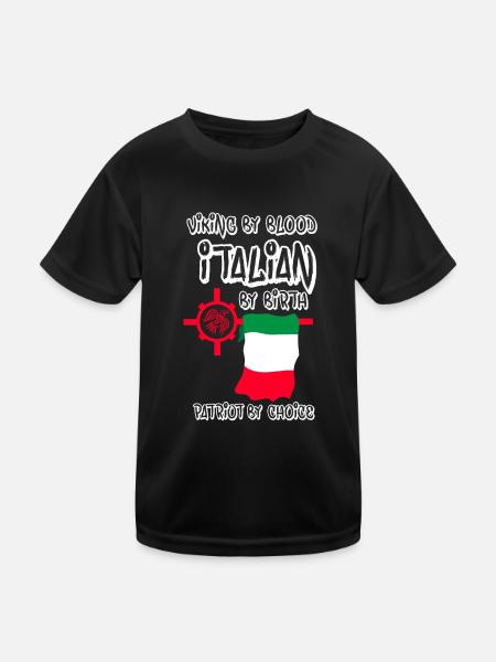 Viking Von Blood Italienisch Von Geburt - Kinder Funktions-T-Shirt - Schwarz - Vorne