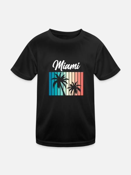 Miami - Kinder Funktions-T-Shirt - Schwarz - Vorne