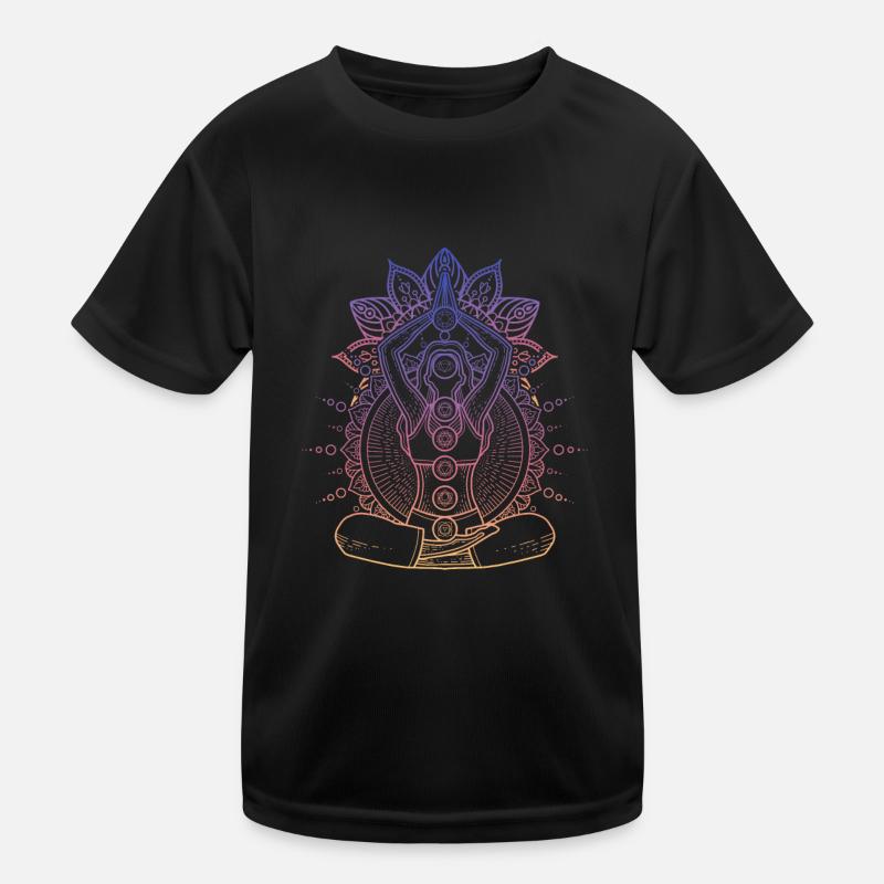 Yoga-Frau Kinder Funktions-T-Shirt