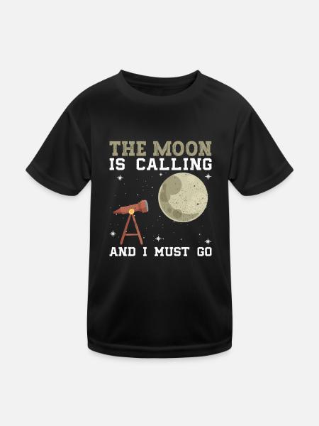 La Lune appelle et je dois partir - Mond - T-shirt sport Enfant - noir - Devant
