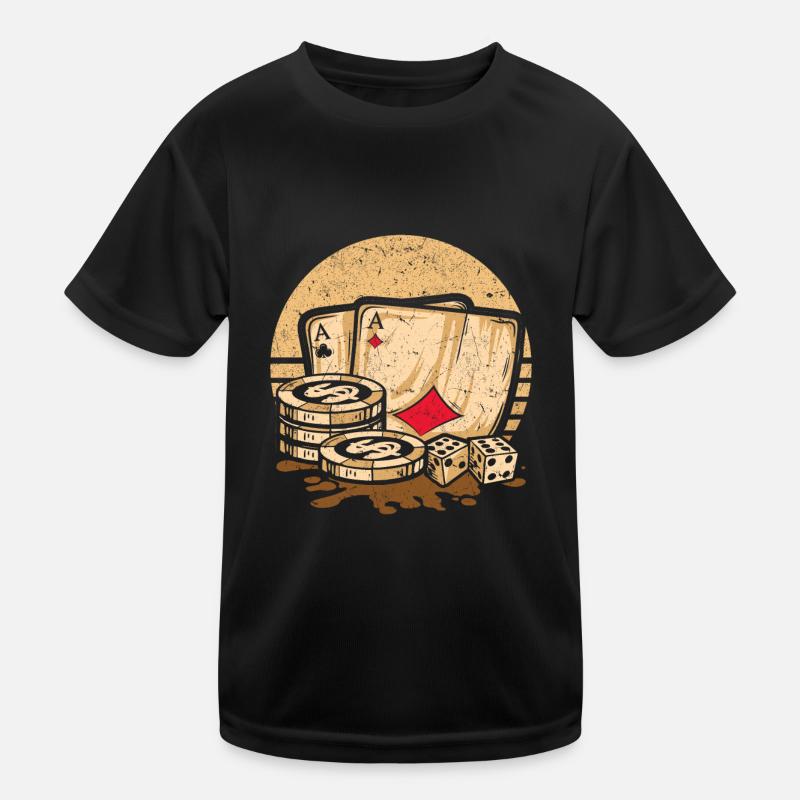 Retro Poker Casino Poker Cards & Poker Chips Kids Functional T-Shirt