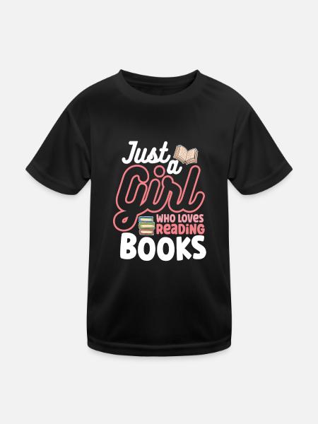 Lecteur de livre Lecture Littérature Rat de bibliothèque Idée cadeau - T-shirt sport Enfant - noir - Devant