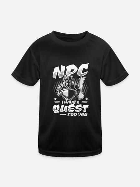 Brettspiele Roleplaying Quest NPC - Kinder Funktions-T-Shirt - Schwarz - Vorne