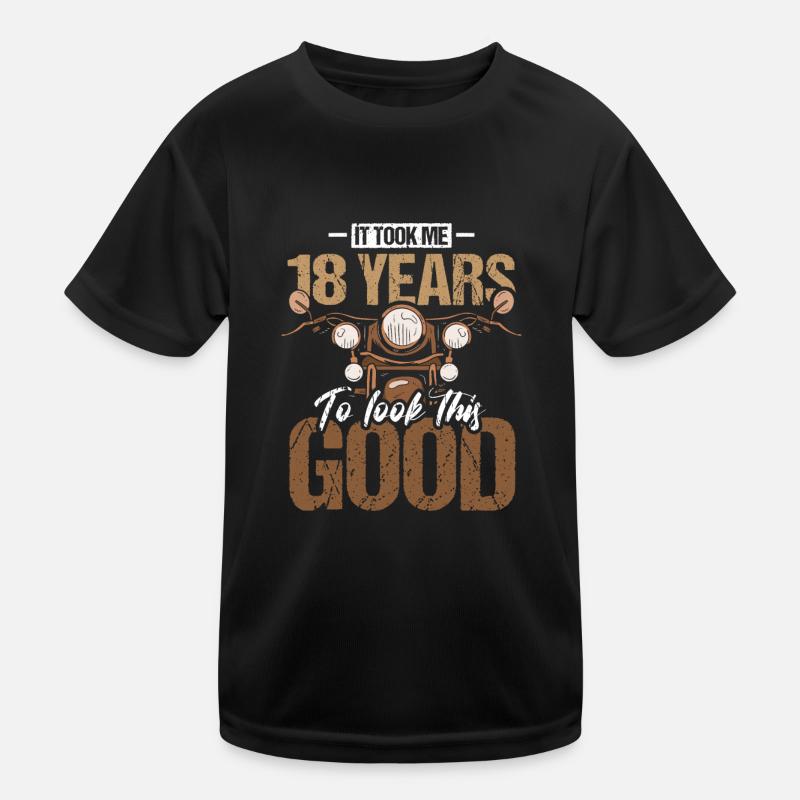 18. Geburtstag Biker Motorrad Vintage Geschenk Kinder Funktions-T-Shirt