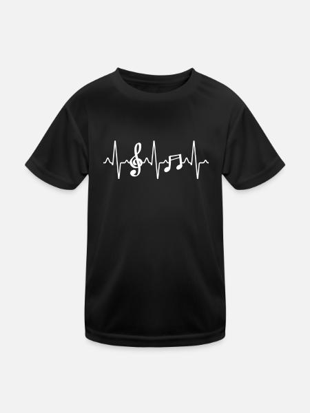 Musique Clef Heartbeat - T-shirt sport Enfant - noir - Devant