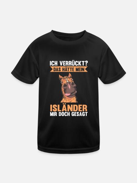 Pferdebesitzer Reiten Pferd Isländer - Kinder Funktions-T-Shirt - Schwarz - Vorne