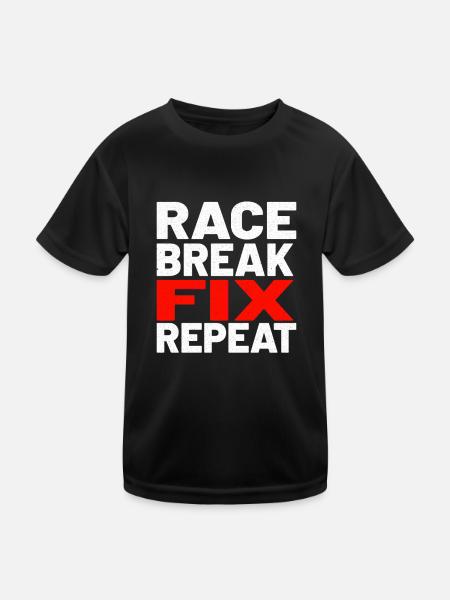 Go Kart Racing Go Kart Cars Go Karting Go-Karter - Kids Functional T-Shirt - black - Front