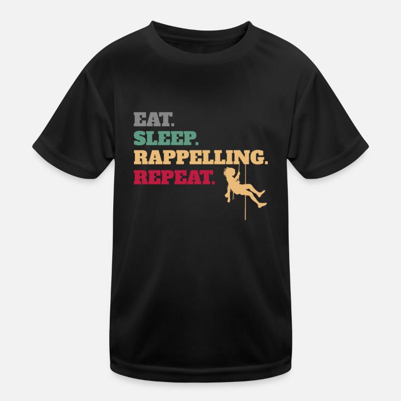 Eat Sleep Rappelling Repeat Kids Functional T-Shirt