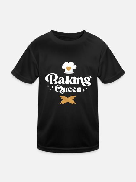 Bake Baking Baking Queen - Kids Functional T-Shirt - black - Front