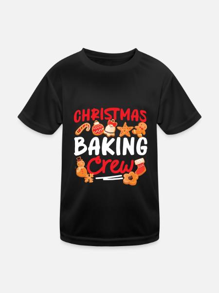 Bake Baking Gingerbread Man - Kinder Funktions-T-Shirt - Schwarz - Vorne