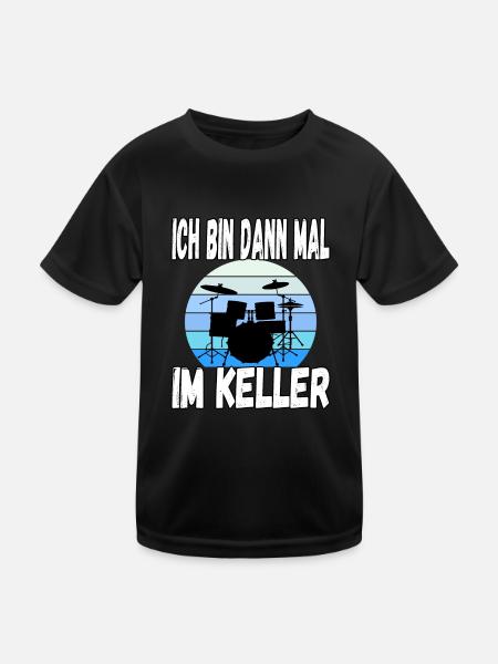 Ich bin dann mal im Keller - Kinder Funktions-T-Shirt - Schwarz - Vorne