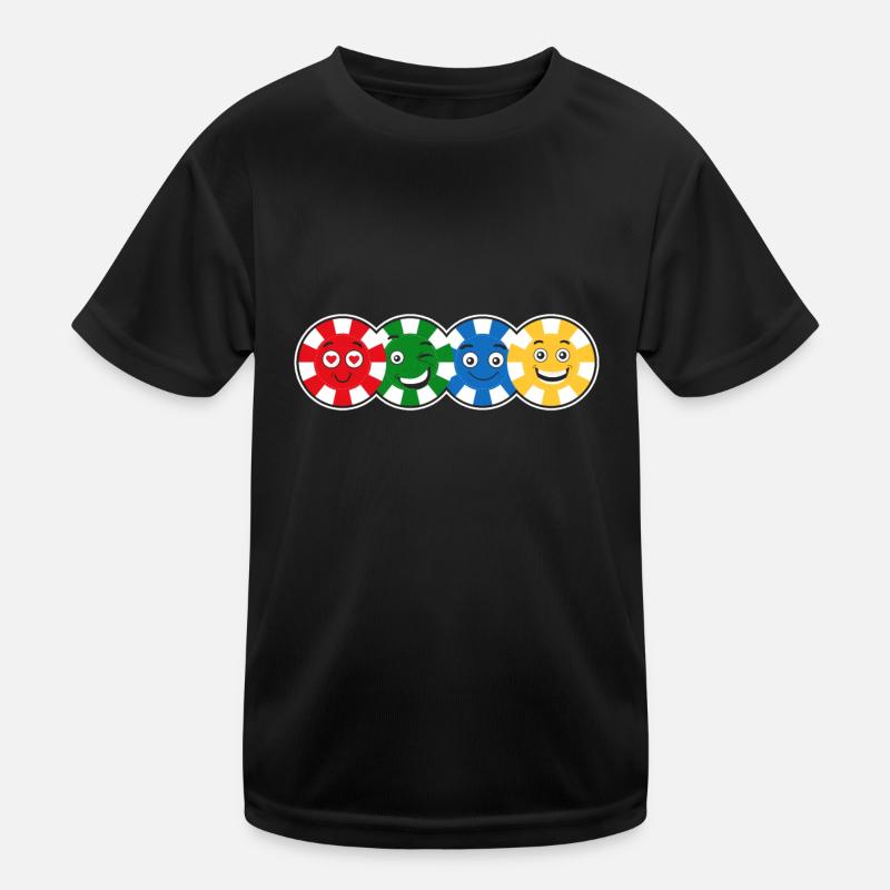 Joueurs de poker Jetons de poker Face Poker T-shirt sport Enfant