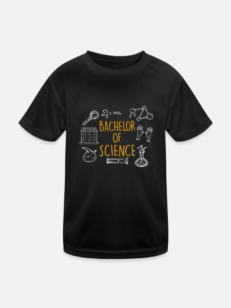 Bachelor of Science Bachelor - Kinder Funktions-T-Shirt - Schwarz - Vorne