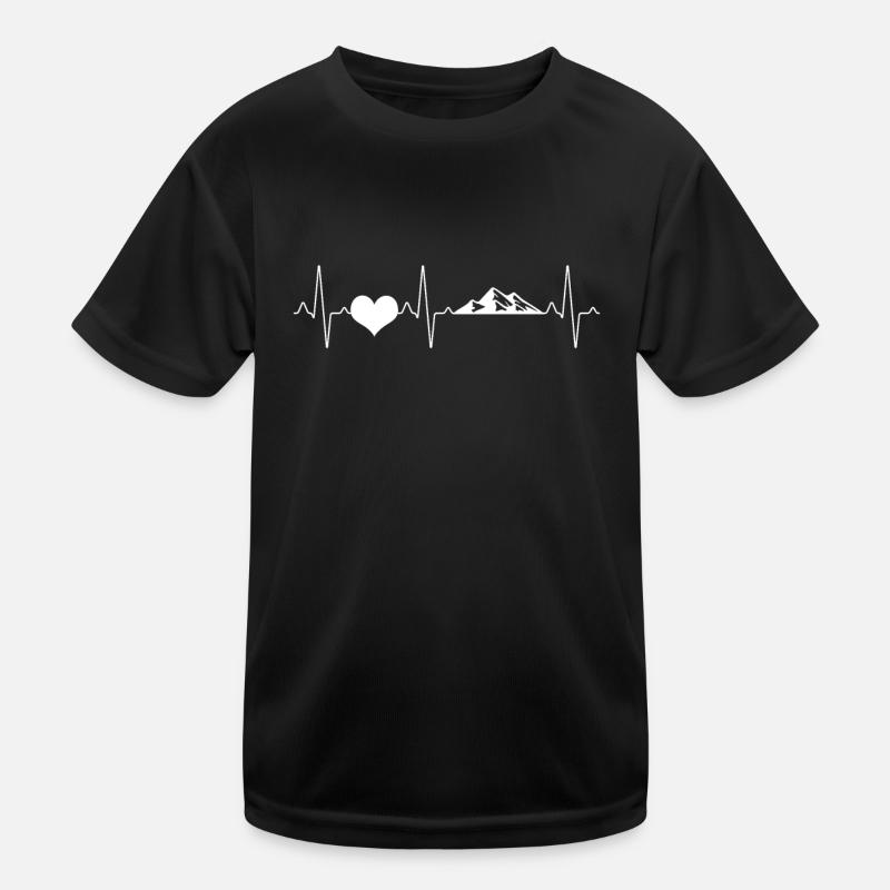 Berg Berge Herzschlag Kinder Funktions-T-Shirt