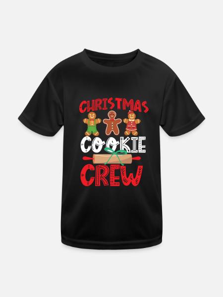 Bake Baking Christmas Cookie - Kids Functional T-Shirt - black - Front