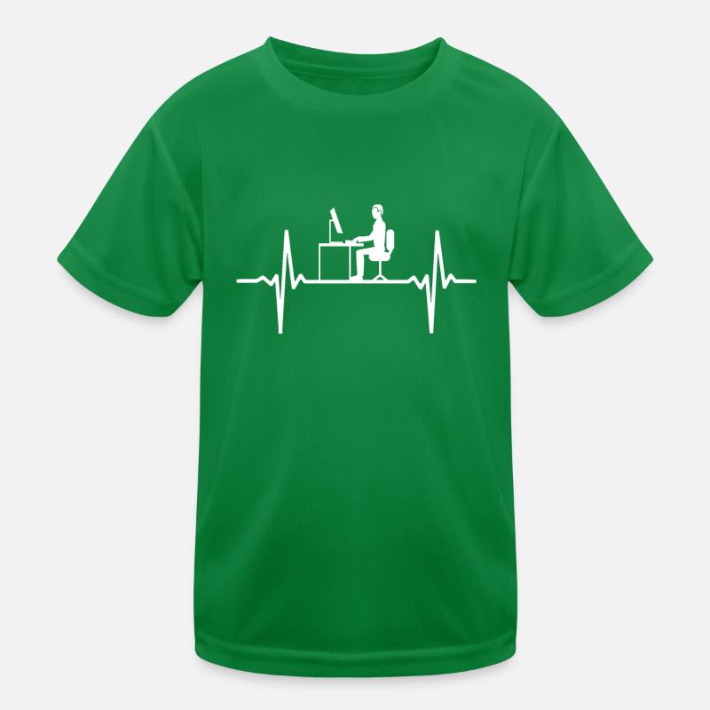 Herzschlag Computer Programmierer Büro Zocker Puls Kinder Funktions-T-Shirt