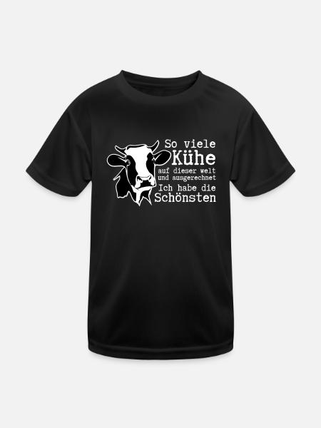 So viele Kühe auf dieser Welt und ausgerechnet Ich - Kinder Funktions-T-Shirt - Schwarz - Vorne