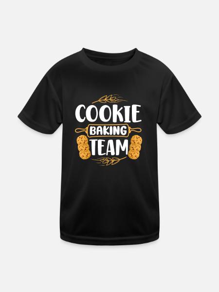 Bake Baking Cookie Team Cookie - Kids Functional T-Shirt - black - Front