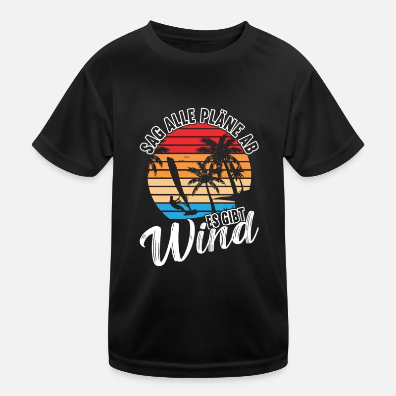 Windsurfing Kitesurfing Windsurfer - Kinder Funktions-T-Shirt - Schwarz