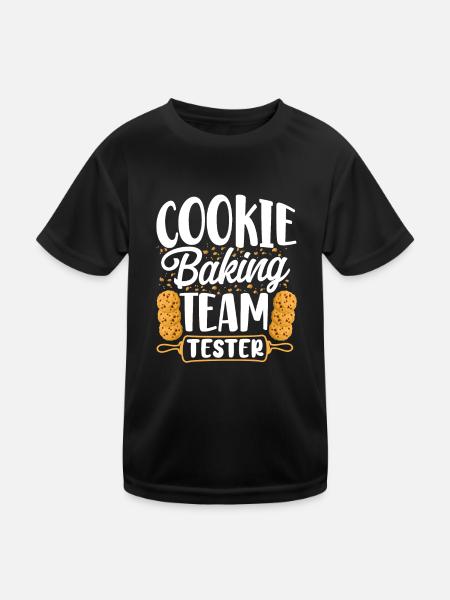 Bake Baking Cookie Team Tester - Kids Functional T-Shirt - black - Front