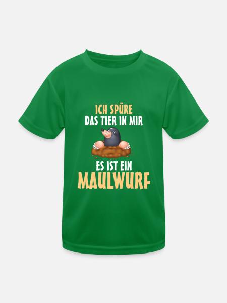 Waldbewohner Wald Maulwurf - Kinder Funktions-T-Shirt - Kelly Green - Vorne