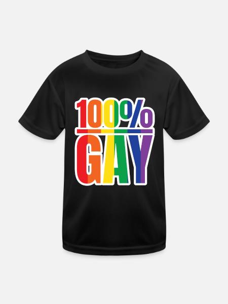Zertifiziert Gay - Kinder Funktions-T-Shirt - Schwarz - Vorne