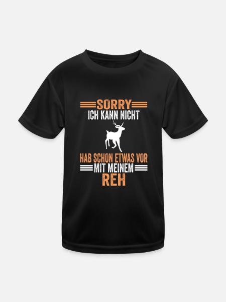 Rehliebhaber Rehe Reh - Kinder Funktions-T-Shirt - Schwarz - Vorne