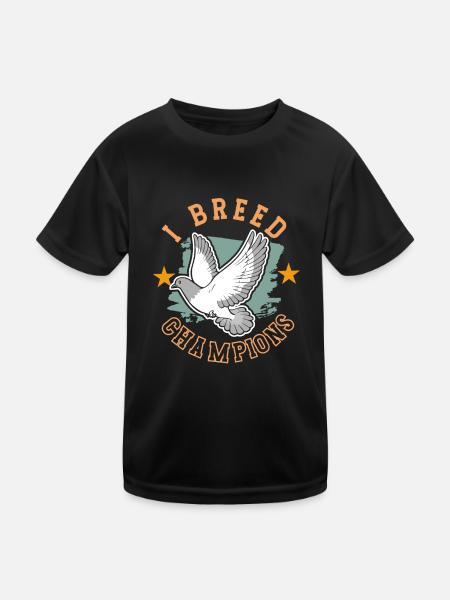 Pigeon Pigeon Racing Pigeon Racer Pigeon Keeper - Kids Functional T-Shirt - black - Front
