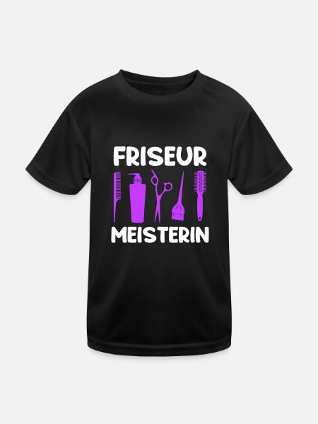 Friseur Meisterin Meister - Kinder Funktions-T-Shirt - Schwarz - Vorne