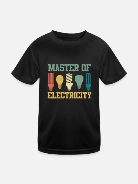 Master craftsman passed master electrician master - Kids Functional T-Shirt - black - Front