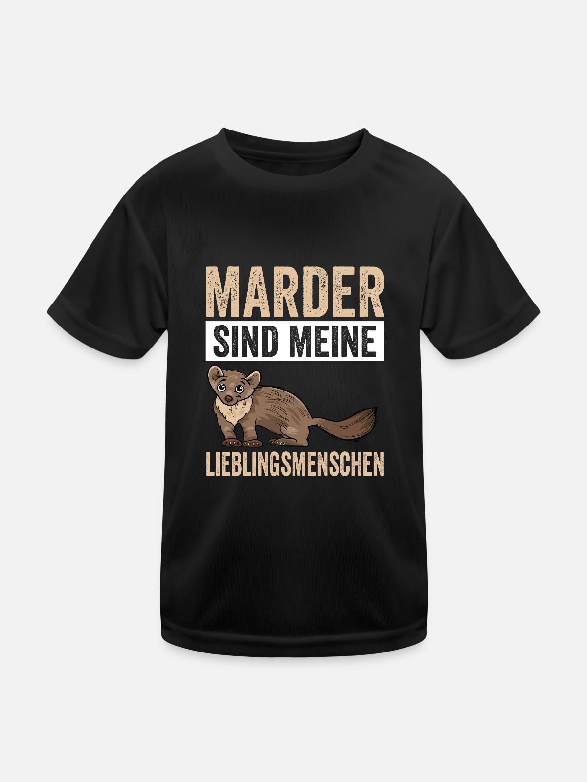 Marder - Kinder Funktions-T-Shirt - Schwarz - Vorne