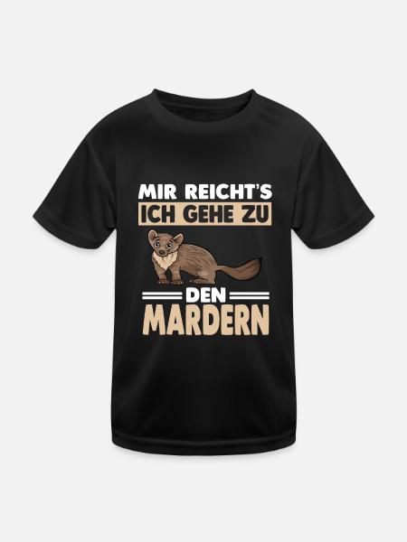 Marder - Kinder Funktions-T-Shirt - Schwarz - Vorne
