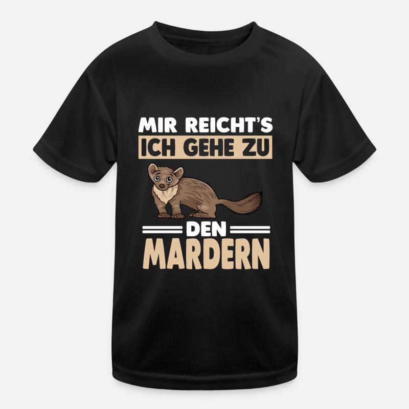 Marder - Kinder Funktions-T-Shirt - Schwarz