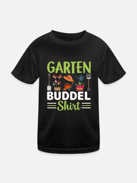 Garten Gemüse Schrebergarten - Kinder Funktions-T-Shirt - Schwarz - Vorne