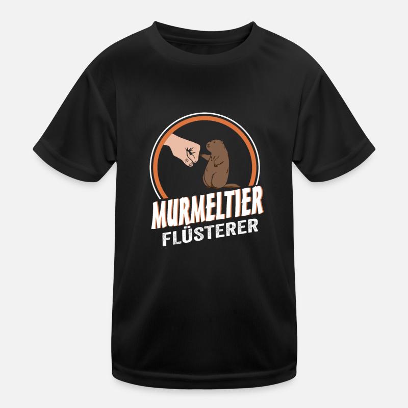 Murmeltier Flüsterer - Kinder Funktions-T-Shirt - Schwarz