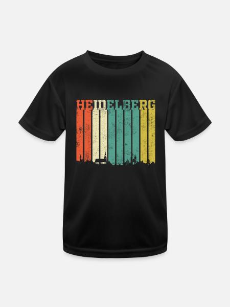 Heidelberg | Heidelberg Skyline - Kinder Funktions-T-Shirt - Schwarz - Vorne