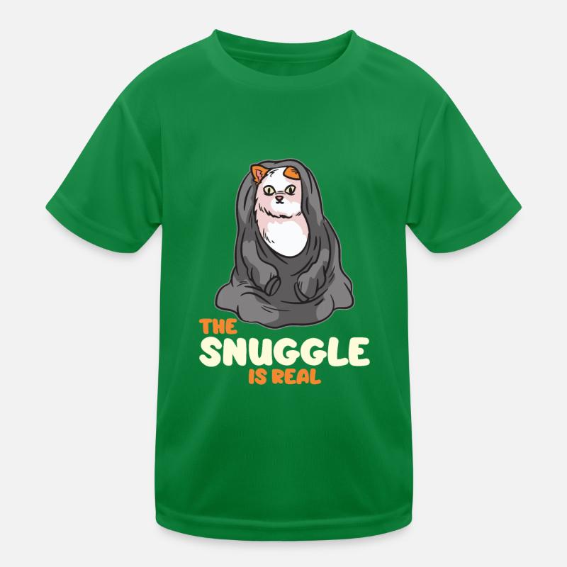 Le Snuggle est un vrai chat dans une couverture T-shirt sport Enfant