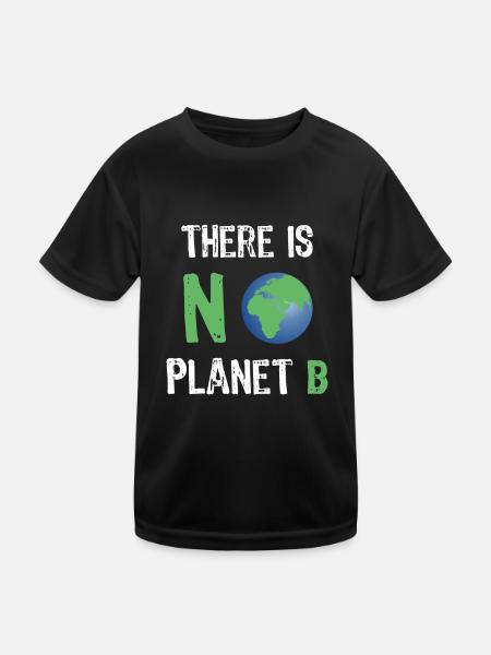 Umwelt There is no planet B - Kinder Funktions-T-Shirt - Schwarz - Vorne