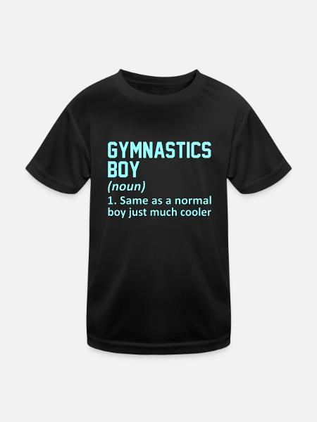 Gymnastique Garçon Définition Gymnaste Amateur de gymnastique - T-shirt sport Enfant - noir - Devant