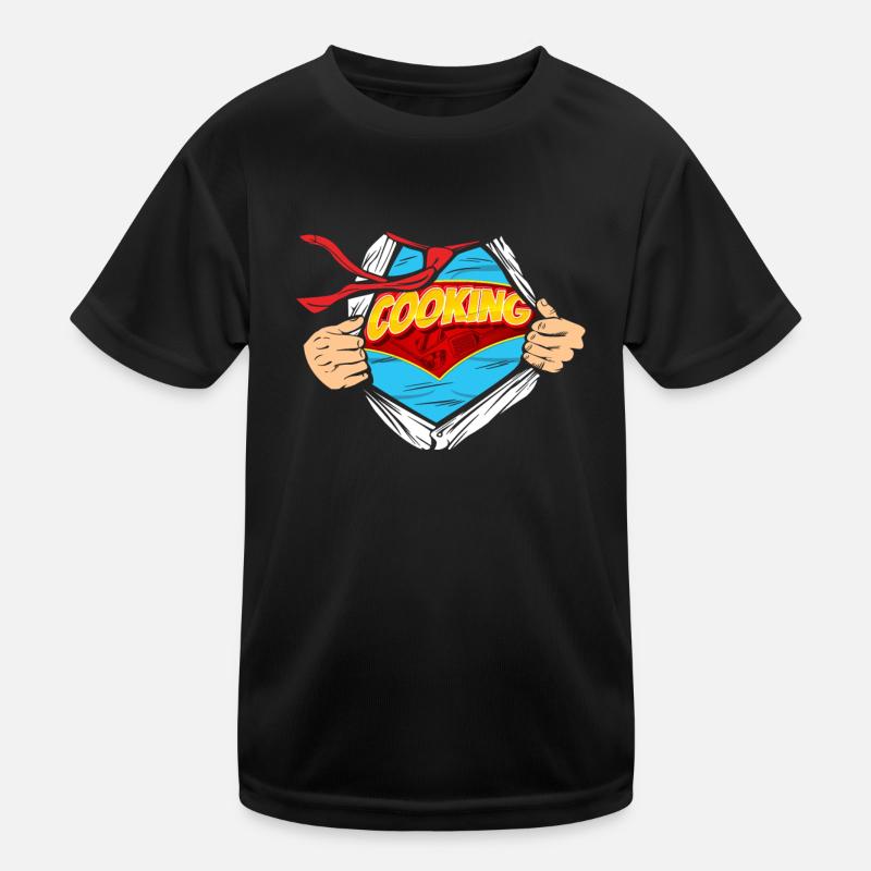 Cooking Cook Superhero Kitchen Kids Functional T-Shirt