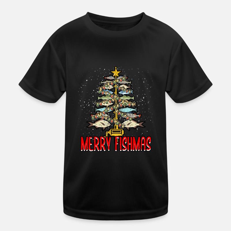 Drôle joyeux Fishmas Tree Fishermen Fish Lover T-shirt sport Enfant