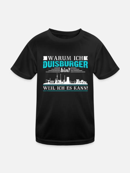 Warum ich Duisburger bin? Weil ich es kann! - Kinder Funktions-T-Shirt - Schwarz - Vorne