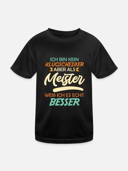 Meisterprüfung Meister Meisterschule Meister - Kinder Funktions-T-Shirt - Schwarz - Vorne