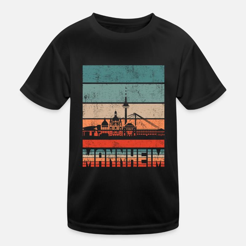 Mannheim - Kinder Funktions-T-Shirt - Schwarz