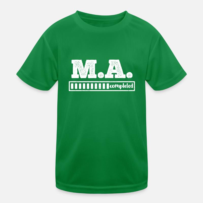 Master Abschluss completed Master of Arts Kinder Funktions-T-Shirt
