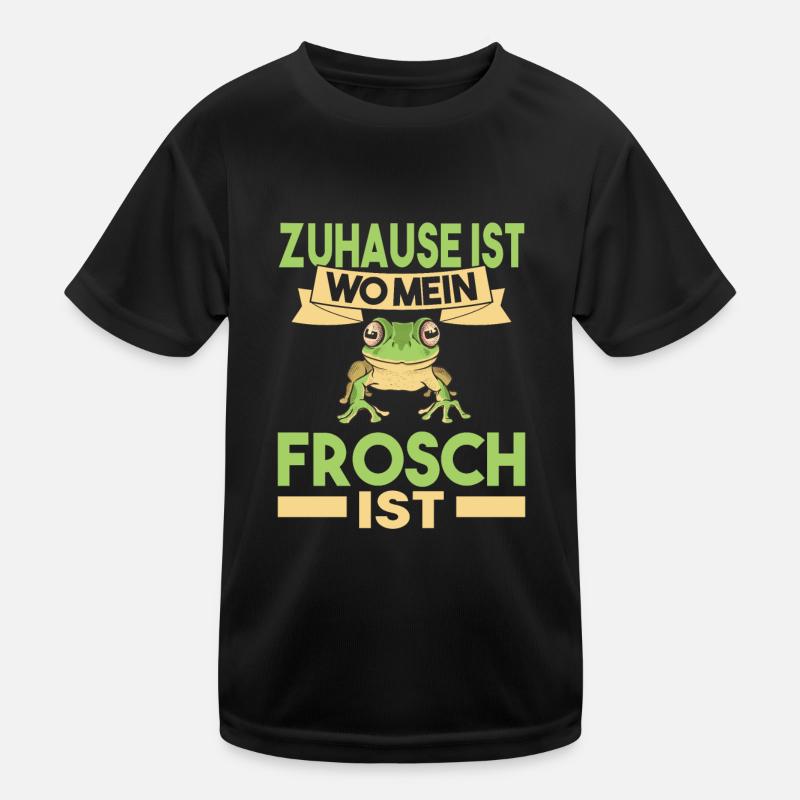 Frosch - Kinder Funktions-T-Shirt - Schwarz