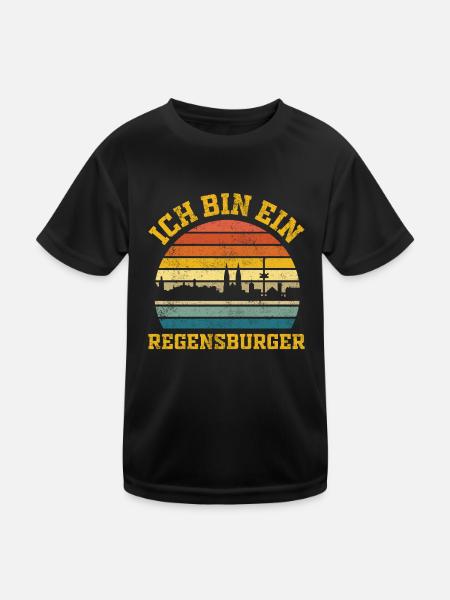 Regensburg | Ich bin ein Regensburger - Kinder Funktions-T-Shirt - Schwarz - Vorne