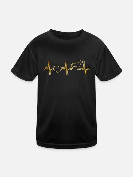 Battement de cœur de chien - T-shirt sport Enfant - noir - Devant