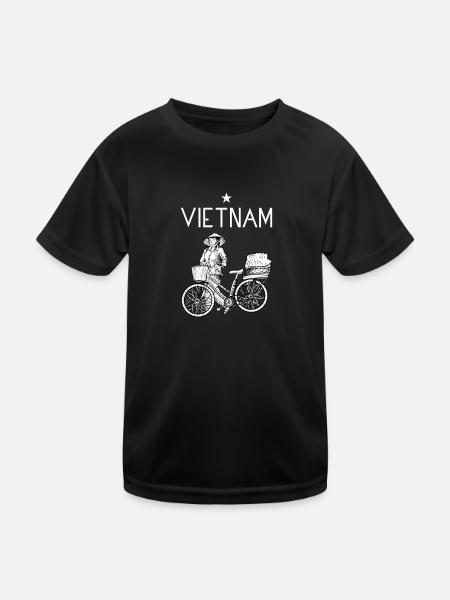 Vietnam I Hanoi Roller Pho Bo Reise Motiv für - Kinder Funktions-T-Shirt - Schwarz - Vorne