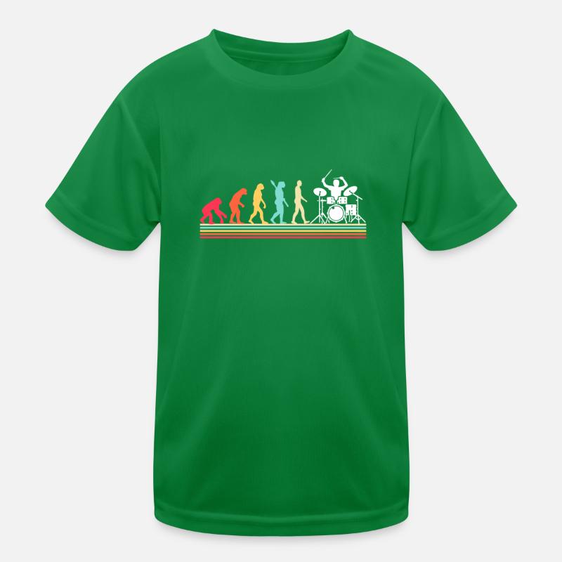 Schlagzeuger Evolution Schlagzeug Kinder Funktions-T-Shirt